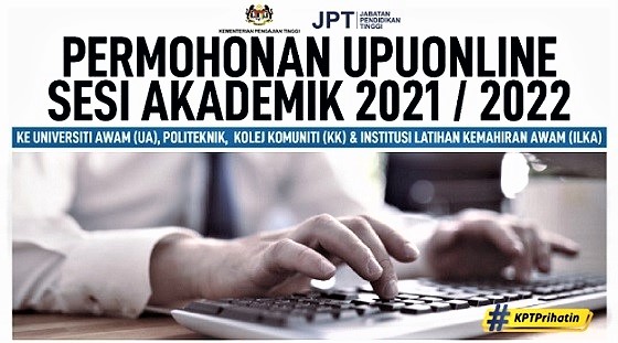 Hebahan permohonan upuonline. Sumber https://upu.mohe.gov.my/